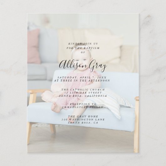 写真モダン洗礼 |予算フライヤー チラシ (正面)