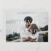 写真モダン洗練さ結婚れた 招待状 (正面/裏面)