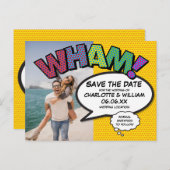 写真モダン漫画ブック日付の保存 案内ポストカード (正面/裏面)