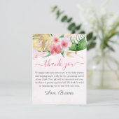 写真モダン熱帯フローラガールベビーシャワーカード 招待状 (スタンド正面)