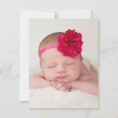 写真モダン熱帯フローラガールベビーシャワーカード 招待状 (裏面)