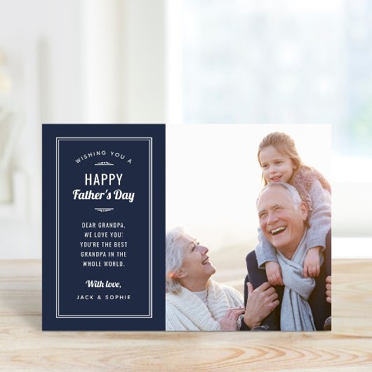 写真モダン父のおじいちゃんの日のカード カード