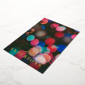 写真モダン父メリークリスマス勾配 箔シーズンカード (回転した状態)