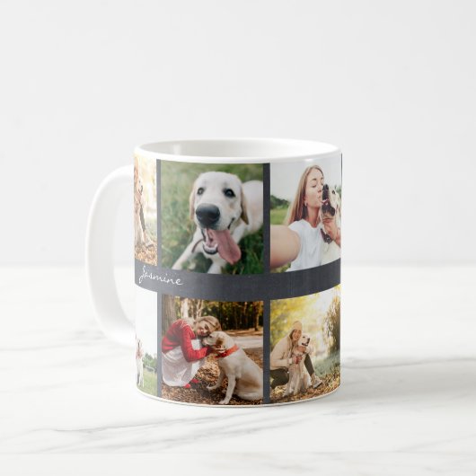 写真モダン犬の黒板 コーヒーマグカップ (正面左)