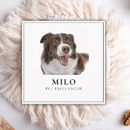 写真モダン犬PETソーシャルメディQRコード スクエア名刺