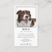 写真モダン犬PETソーシャルメディQRコード 名刺 (正面)