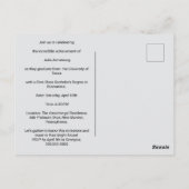 写真モダン独身のシンプルスクリプト卒業カード ポストカード (裏面)