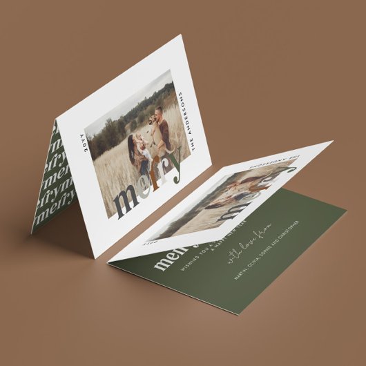 写真モダン独身のメリー・クリスマス シーズンカード