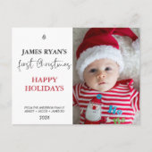 写真モダン独身の初めてのクリスマスはがき ポストカード (正面)