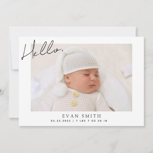 写真モダン生まれたばかりのコラージュの誕生の発表 案内状 (正面)