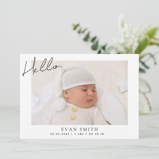 写真モダン生まれたばかりのコラージュの誕生の発表 案内状 (スタンド正面)