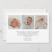 写真モダン生まれたばかりのコラージュの誕生の発表 案内状 (裏面)