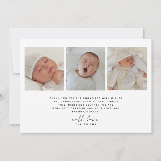 写真モダン生まれたばかりのコラージュの誕生の発表 案内状 (裏面)