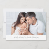 写真モダン生まれたばかりのコラージュ誕生 案内状 (裏面)