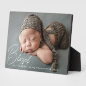 写真モダン生まれたばかりの卓上のプレートとイーゼル フォトプラーク (側面)