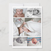 写真モダン生まれたばかりの生発表 案内状 (裏面)