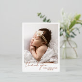 写真モダン生エレガント生発表 箔招待状ポストカード (立ち正面)