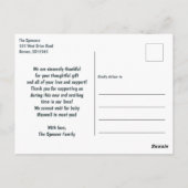 写真モダン男の赤ちゃんエレガントありがとうはがき ポストカード (裏面)