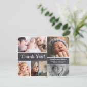 写真モダン男の赤ちゃんシャワーシャルボード サンキューカード (スタンド正面)