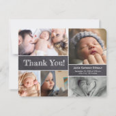 写真モダン男の赤ちゃんシャワーシャルボード サンキューカード (正面)