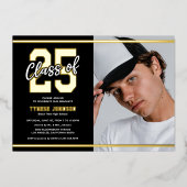 写真モダン男らし卒業会 箔招待状 (正面)