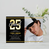 写真モダン男らし卒業会 箔招待状 (立ち正面)