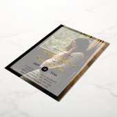 写真モダン男女兼用赤ちゃんシャワー金ゴールド 箔招待状 (回転した状態)