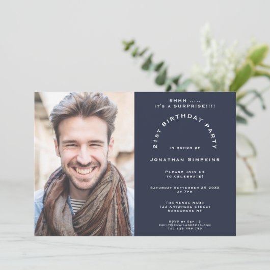 写真モダン男21stサプライズパーティー海軍 招待状 (スタンド正面)