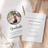 写真モダン白黒の写真卒業 招待状