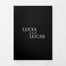 写真モダン白黒オールインワン結婚ズ 三つ折りプログラム