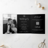 写真モダン白黒オールインワン結婚ズ 三つ折りプログラム (内部)