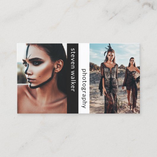 写真モダン白黒シンプル写真家 名刺 (正面)