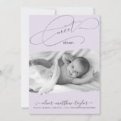 写真モダン破れた紙フレームの誕生発表 招待状 (正面)