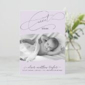 写真モダン破れた紙フレームの誕生発表 招待状 (スタンド正面)