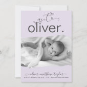 写真モダン破れた紙フレームの誕生発表 招待状 (正面)