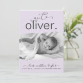 写真モダン破れた紙フレームの誕生発表 招待状 (スタンド正面)