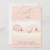 写真モダン破れた紙フレームの誕生発表 招待状 (正面)