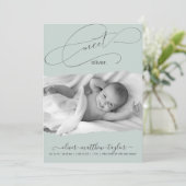 写真モダン破れた紙フレームの誕生発表 招待状 (スタンド正面)