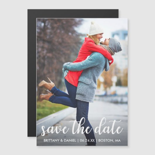 写真モダン磁気日付を保存 (正面/裏面)