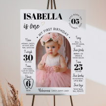 写真モダン第1誕生日マイルストーンのサイン