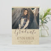 写真モダン素朴卒業発表カード 案内状 (スタンド正面)