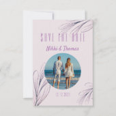 写真モダン紫のスクリプエレガントト日付の保存 (正面)