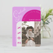 写真モダン紫はっきりしたイガーリースラーム卒業 招待状 (スタンド正面)