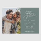 写真モダン結び結び結婚の日付を保存 (正面)