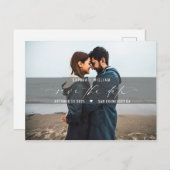 写真モダン結ミニマル婚日付の保存 ポストカード (正面/裏面)