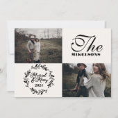 写真モダン結婚したとメリー シーズンカード (正面)