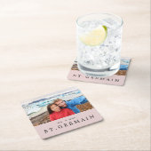 写真モダン結婚のパーソナライズされた好意 スクエアペーパーコースター (インサイチュ)