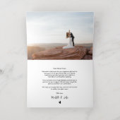 写真モダン結婚の感謝金ゴールドシンプル海軍 箔グリーティングカード (内側レイダウン)