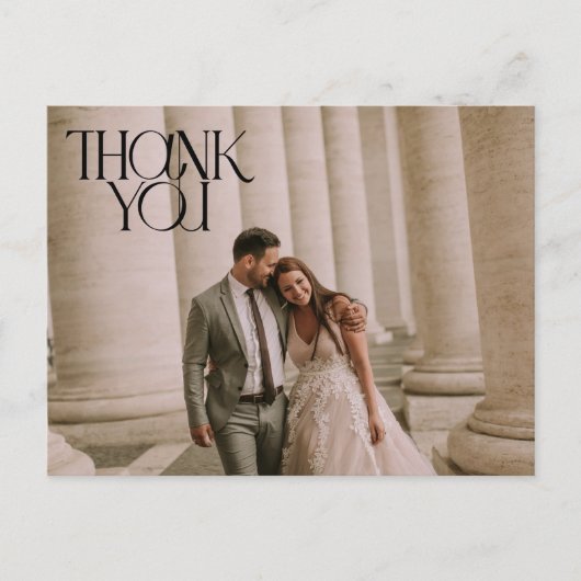 写真モダン結婚の感謝 ポストカード (正面)