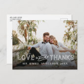 写真モダン結婚の手書き シーズンポストカード (正面/裏面)